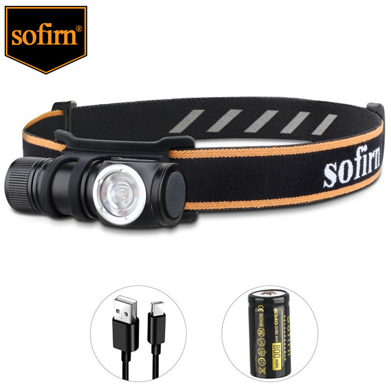 Sofirn – Mini lampe frontale HS10, Rechargeable par USB C, 16340 lm, LH351D, 90CRI, Angle, optique de TIR avec queue magnétique, 2 groupes
