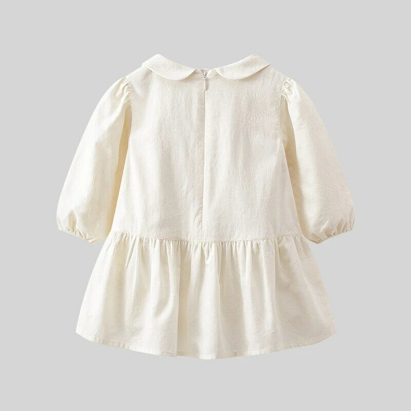 Labi Baby luxuriöse Baumwoll kleider Mädchen Langarm Kleinkind Kleid Kleinkind zartes Kleid mit Kragen Kinder kleidung 0-3 Jahre