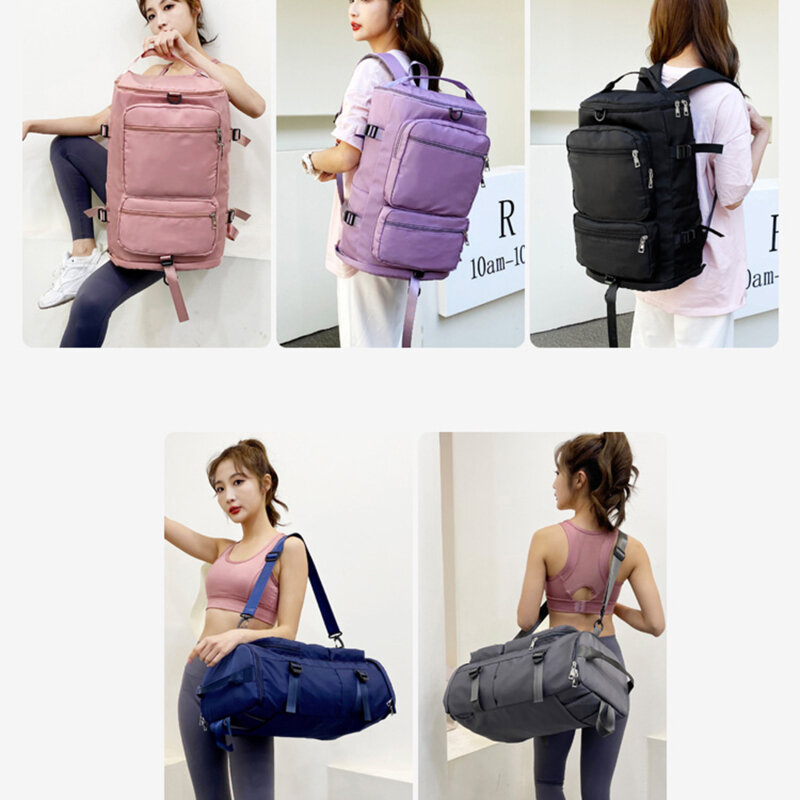 Mochila de viaje de hombro de gran capacidad para mujer, equipaje de Yoga deportivo de fin de semana, bolsos con cremallera, bolso cruzado multifunción