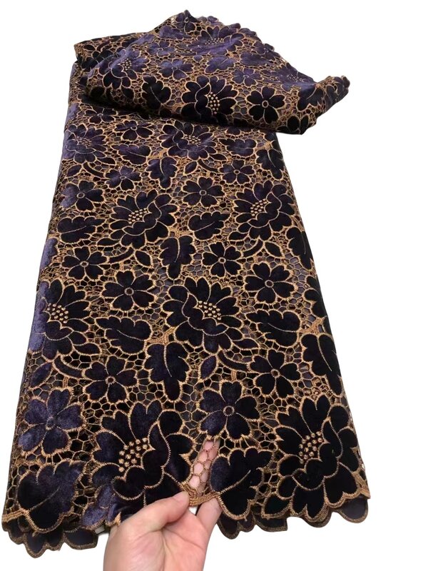 Tissu en Velours Délicat et Élégant pour Robe de Soirée, Dernière Collection Populaire de Haute Qualité, 5Yards, NN _ 2598Z, 2024