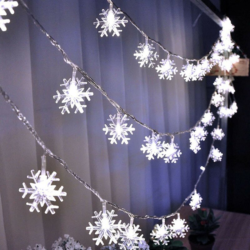 في الهواء الطلق LED الثلج شكل سلسلة أضواء ، شجرة عيد الميلاد ، حفلة مهرجان ، الزفاف ، ديكور عيد الميلاد ، ديكور المنزل