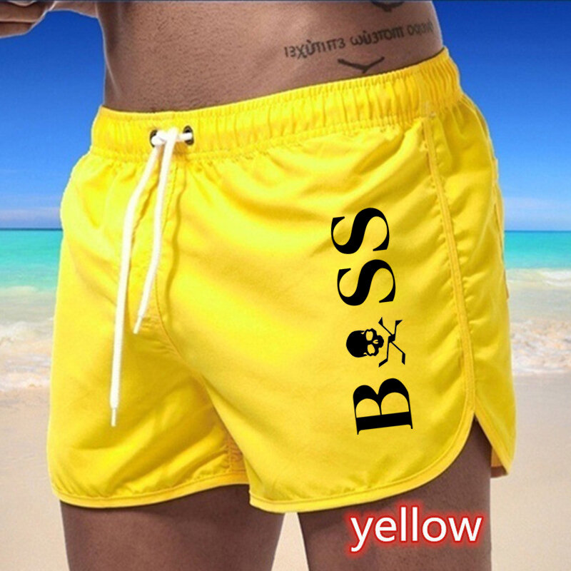 2023 Summer Men's Beach Shorts Sexy Swimsuit Trunks Colorful Swimwear Surf Board Male Clothing Quick-drying Casual Sport Pants