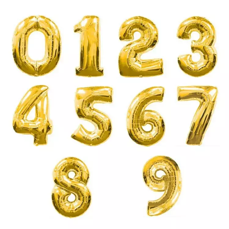 32 Inch Gold Pink Silver Number Foil Balloon Digital 0-9 Helium Balloons Birthday Party Decoration Air Ballon Wedding Supplies