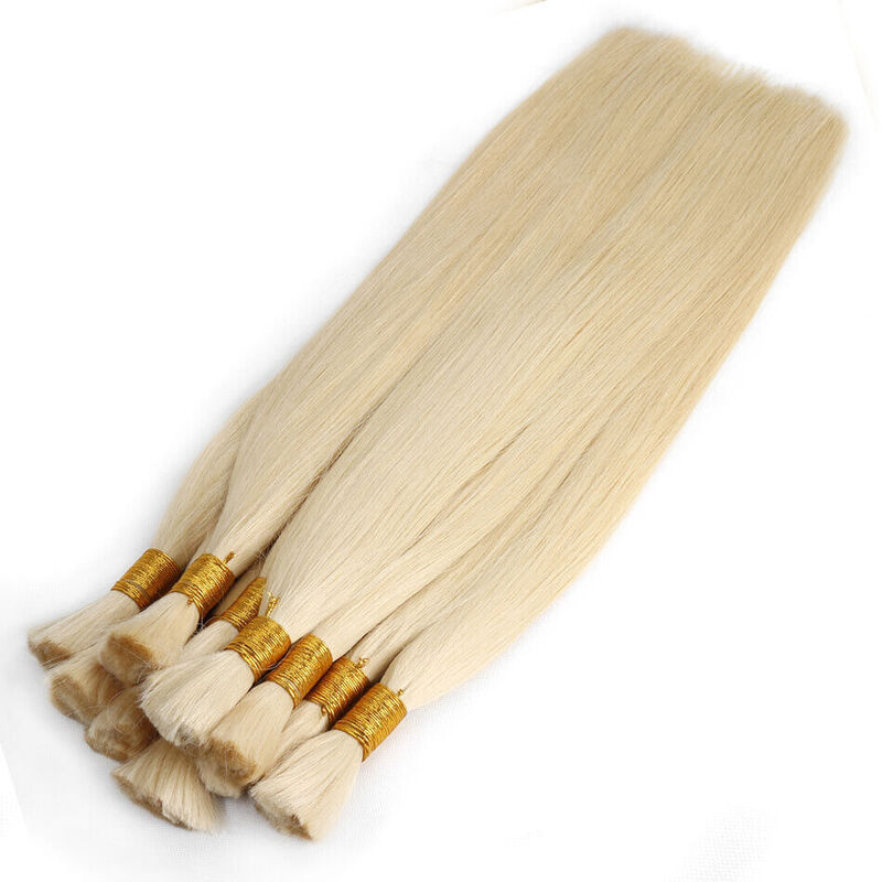 Capelli umani di alta qualità capelli umani brasiliani sfusi per intrecciare 50G 100% colore dell'onda diritta umana #613 Blonde candeggina per le donne