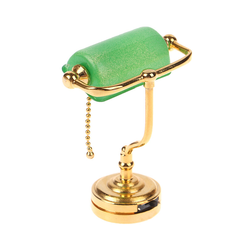 1:12 Poppenhuis Miniatuur Bureaulamp Led Lamp Groene Postbode Verlichting Home Meubelen Model Decor Speelgoed Pop Huis Accessoires