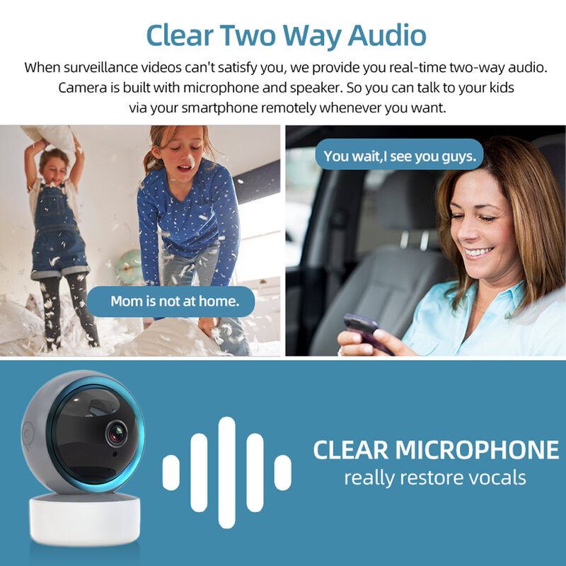 Tuya-Caméra de vidéosurveillance IP WiFi Ultra HD, 5MP, vision nocturne, audio bidirectionnel, Cloud PTZ, caméras intelligentes pour la maison, moniteur pour bébé