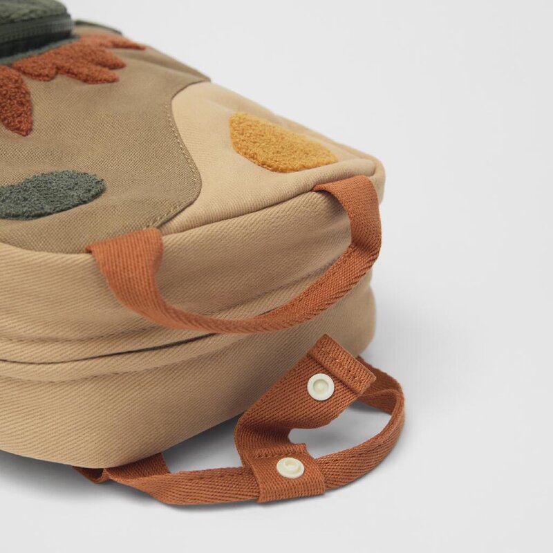 Новый рюкзак с вышивкой солнца с длинным воротом и маленьким динозавром, холщовый рюкзак с вышивкой на крючке и волосах для детского сада