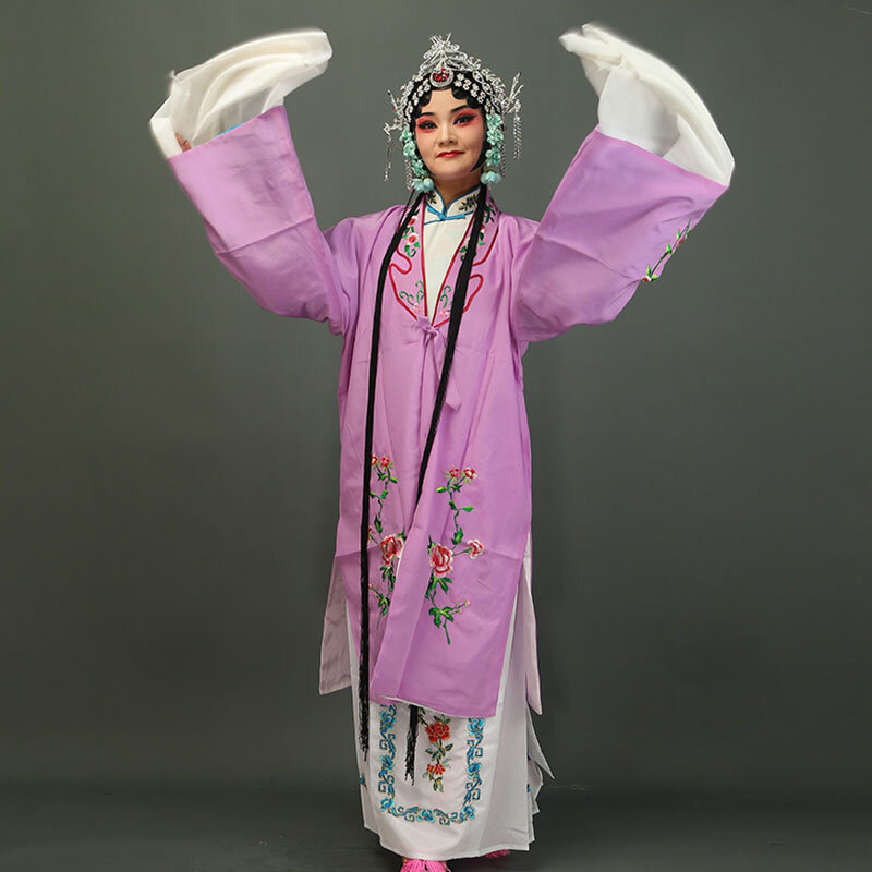 중국 왕위 황메이 코스튬 꽃 무용수, 고대 부유 여성 의상, 북경 오페라 드라마 무대