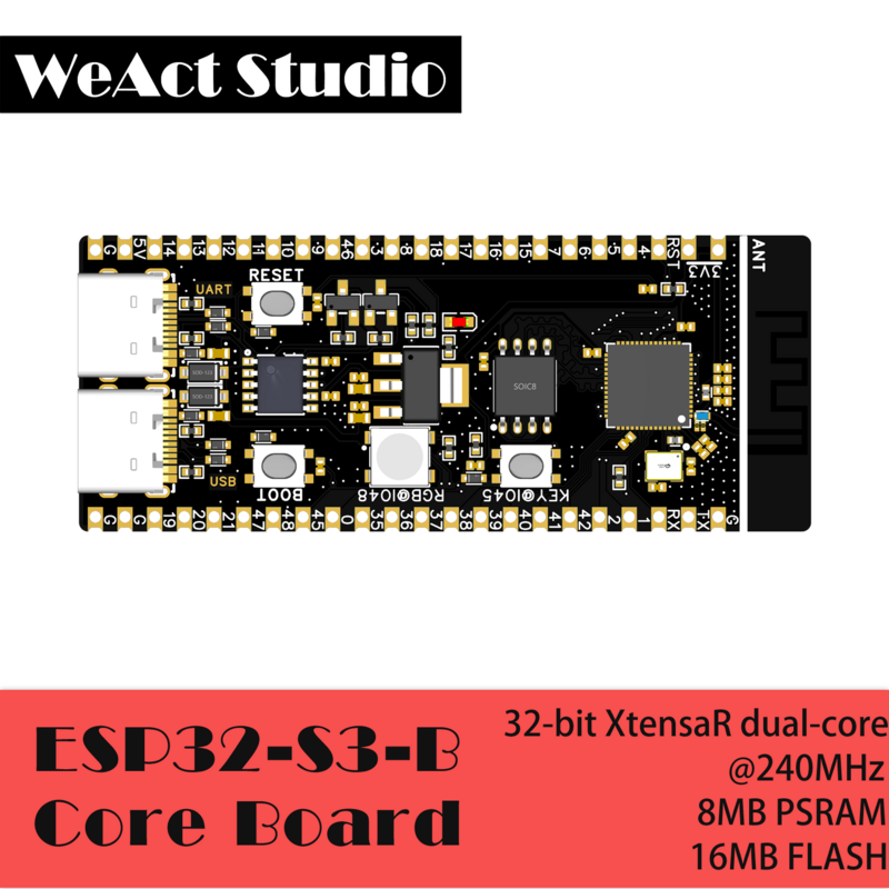 لوحة تطوير ESP32-S3-N16R8 ، واي فاي ، بلوتوث متوافق ، BLE 5.0 ، وحدة لاسلكية ، Micropython ، Mesh