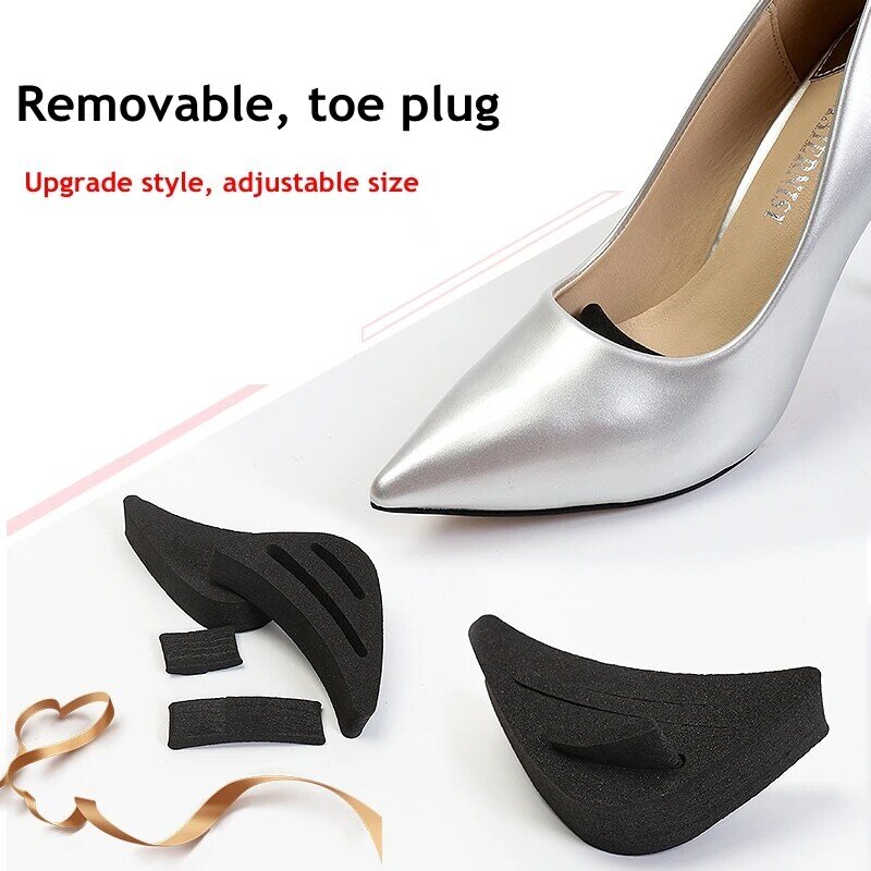 1pair Women High Heel Toe Plug Insert Shoe Front Filler Cushion Pain Relief Protector Accessories Forefoot Pad Half Feet Insoles