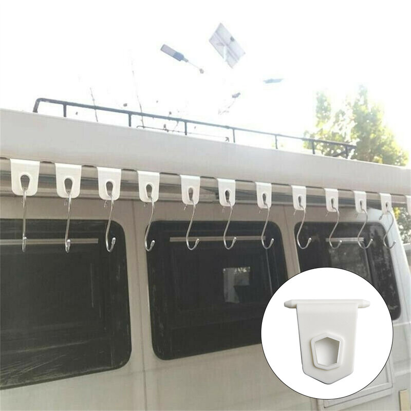 Holder Hook Racks Outdoor Caravans 10X 10pcs White Awning Clothes Hooks For RV Camper Caravan Light Holders Party