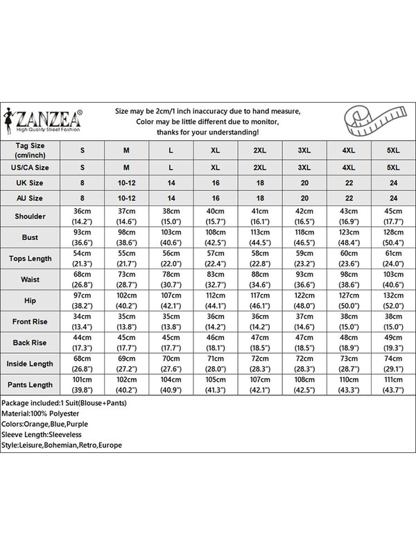 ZANZEA-Conjunto de 2 piezas a juego para mujer, blusa sin mangas, pantalones de pierna ancha, trajes sólidos, chándales elegantes, Verano