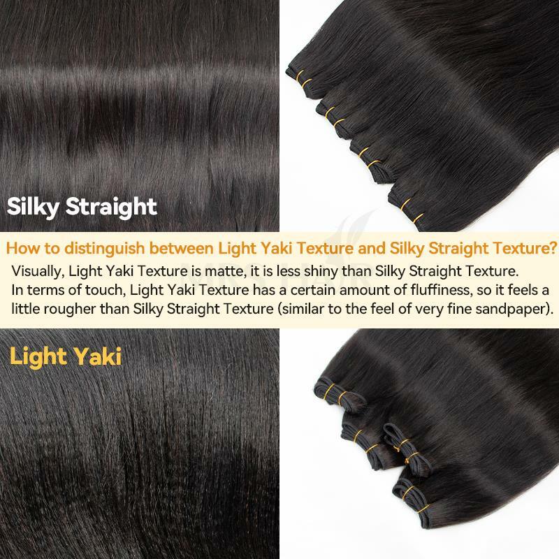 MRS HAIR Light Yaki Bundles capelli umani Yaki fasci di capelli lisci Remy doppia trama rimbalzante Fluffy # 1B nero naturale 26 pollici 100G