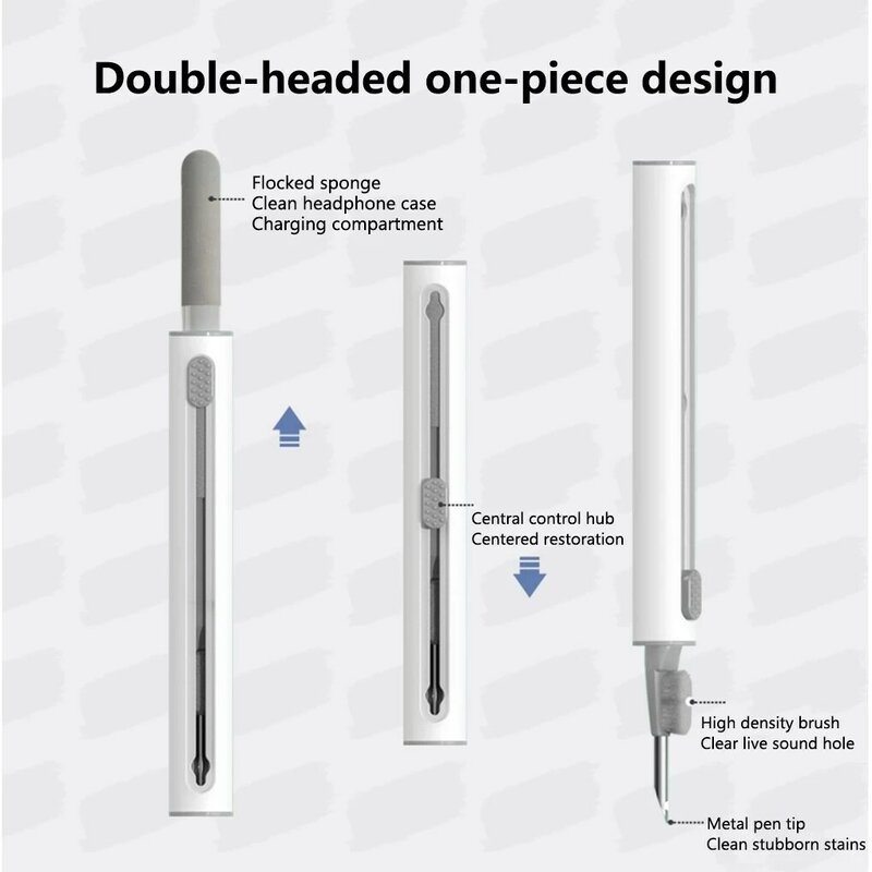 Kit Pembersih untuk Airpods Pro 1 2 Earbud Bluetooth Pena Pembersih Airpods Pro Alat Pembersih Casing untuk iPhone Xiaomi Huawei Samsung