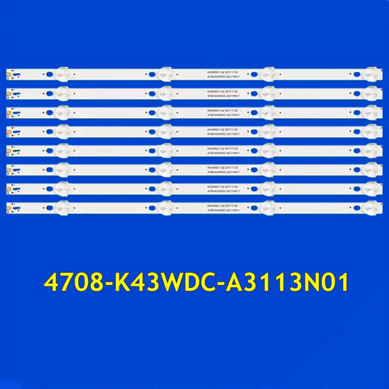 Bande de rétroéclairage LED TV pour DS-D5043UQ 43PFF5012/T3 43PUT6002S/67 K430WDC1 A3 K430WDC1196045 4708-K43WDC-A3113N01