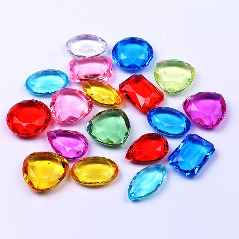 30 sztuk chłopcy dziewczyny Multi-kolorowy diament klejnoty zabawki piracki skarb polowanie na zabawki dla dzieci klejnoty biżuteria Speelgoed Meisjes Party dobrodziejstw