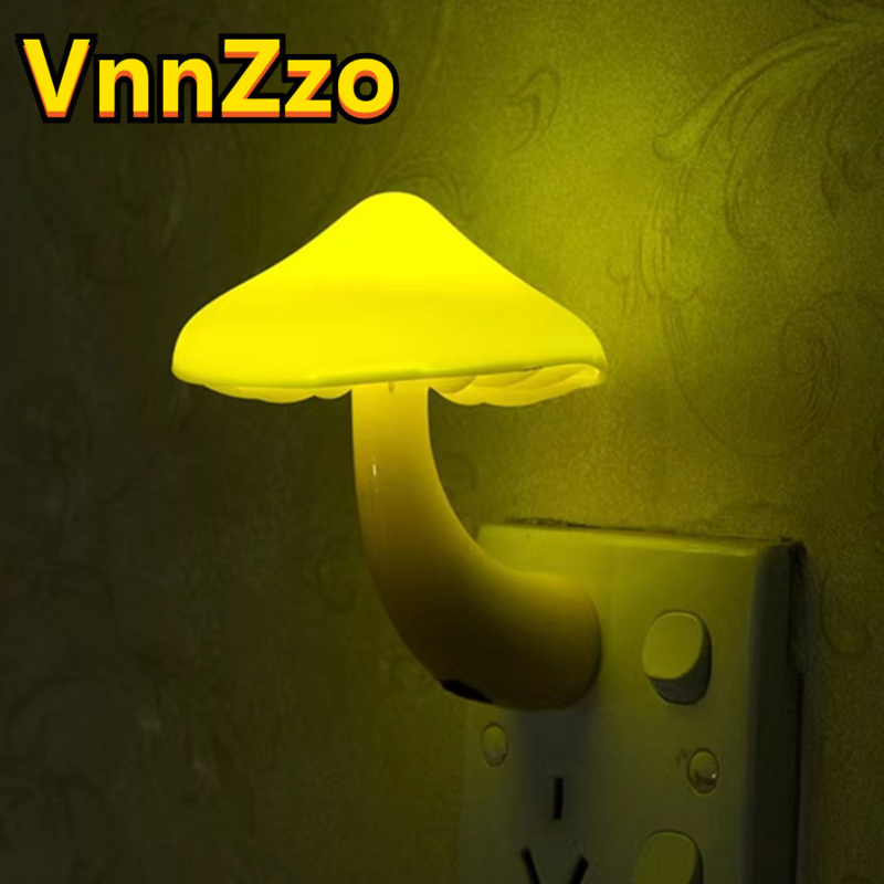 Led night light cogumelo lâmpada de soquete de parede da ue eua plug quente branco sensor de luz-controle do quarto luz decoração para casa alta qualidade