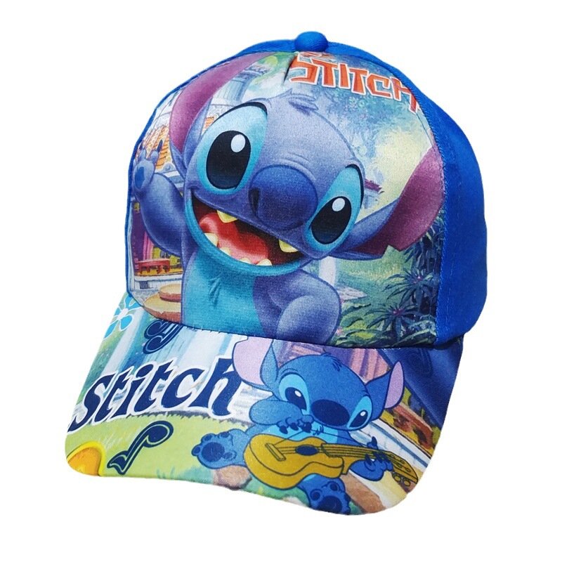 Disney Cartoon Lilo & Stitch czapka z daszkiem dziecięca Anime ścieg uroczy letni kapelusz przeciwsłoneczny dla chłopców w wieku 2-8 lat