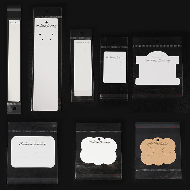 30sets Schmuck Display Karte mit Transparent Opp Taschen für Handgemachte Halskette Armband Ohrring Headwear verpackung Taschen DIY Erkenntnisse