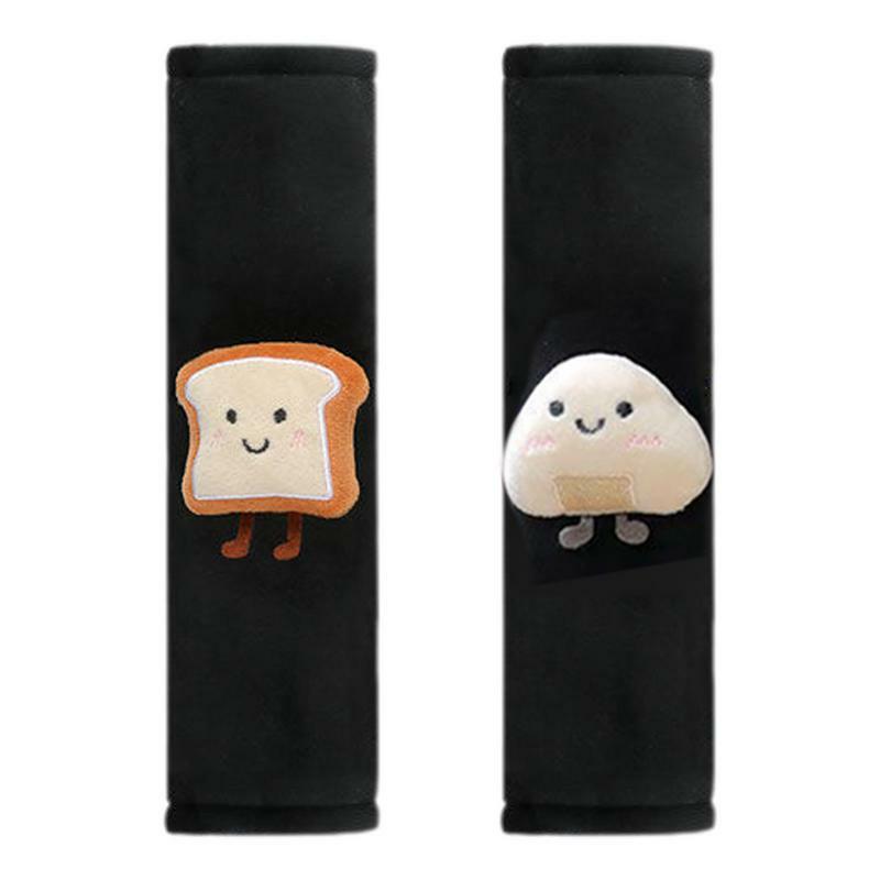 Car Seat Shoulder Strap Pads Toast Bread Shape Cartoon Car Seat Belt Covers Cartoon Car Seat Belt Covers Cute Safety Belt