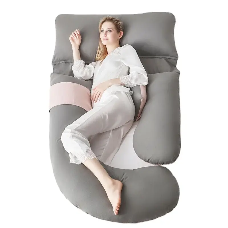 Almohada de cuerpo completo ajustable para mujer, soporte para la espalda, almohada de maternidad para dormir bien