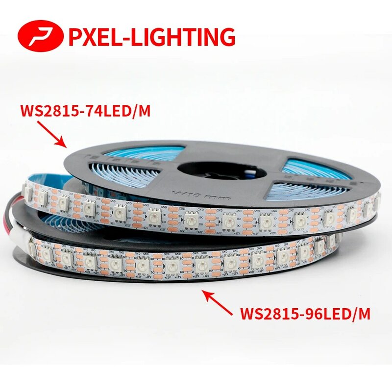 Tira de luces LED a todo color, señal dual direccionable, RGB, WS2815, WS2812B, WS2811, 5050 cuentas de lámpara, señal de neón, píxeles inteligentes