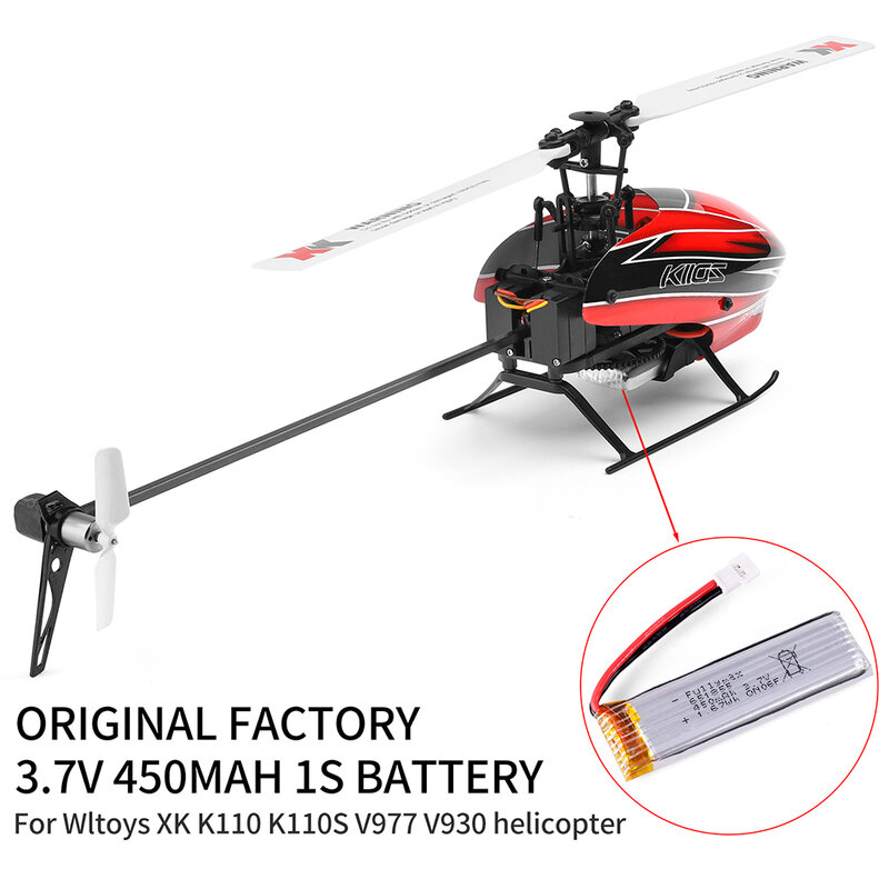 Originele Wltoys K110 K110s Batterij 3.7V 450Mah 1S Helicopter Rc Batterij Voor Xk V977 V930