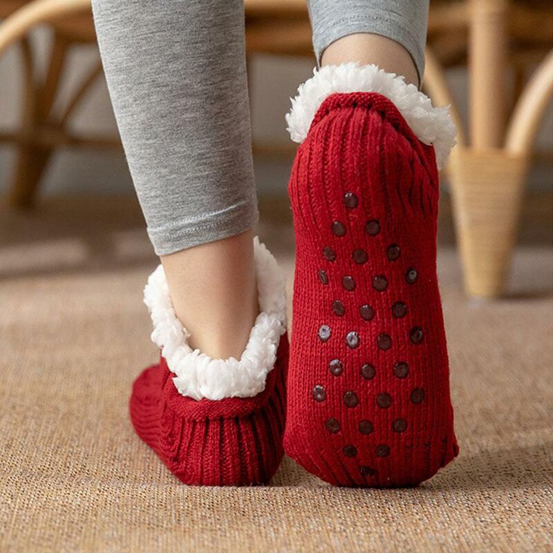 ถุงเท้าอุ่นถุงเท้าสั้นอบอุ่นสำหรับฤดูหนาว, ถุงเท้าสั้นทำจากผ้าฝ้ายเนื้อหนานุ่มสำหรับใส่นอนที่บ้าน