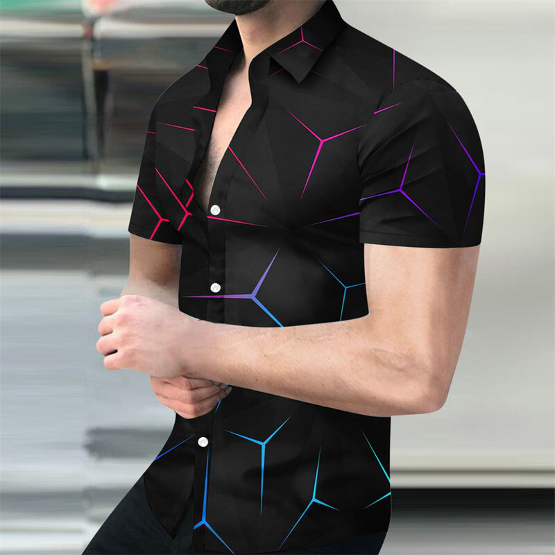 เสื้อฮาวายแขนสั้นผู้ชาย, 2023ใหม่เสื้อพิมพ์ลายดิจิตอลสวมใส่สบายฤดูร้อน