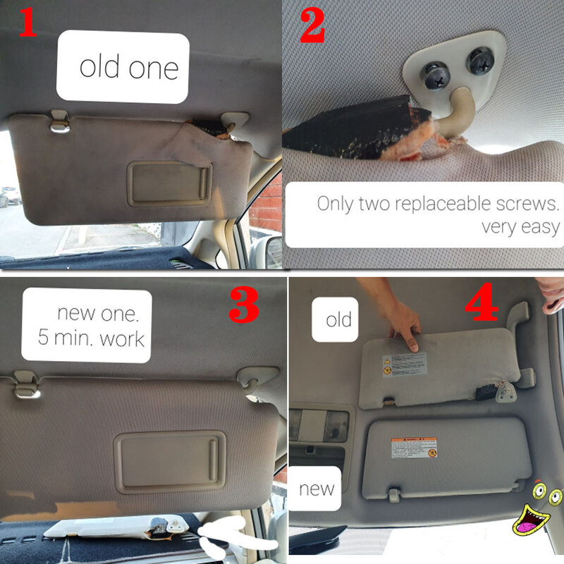 Sun Visor For Nissan Tiida 2005 2006 2007 2008 2009 2010 Interior Front Windscreen Panel Sunvisor with Makeup Mirror Accessories