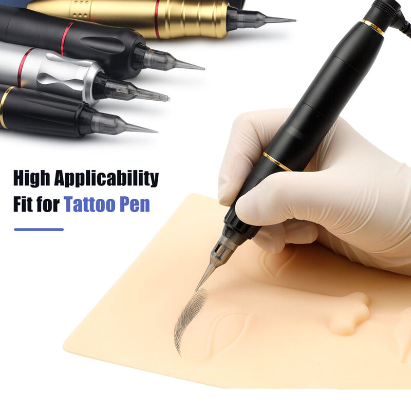 Aguja de tatuaje de 20 piezas, Cartucho esterilizado desechable para máquina rotativa, agujas de maquillaje permanente, 0,16/0,18/0,2mm