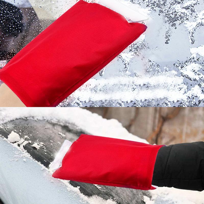 Raspador de hielo para coche, herramienta impermeable para quitar nieve, funda gruesa, guante limpiador de hielo con retención de calor, Invierno