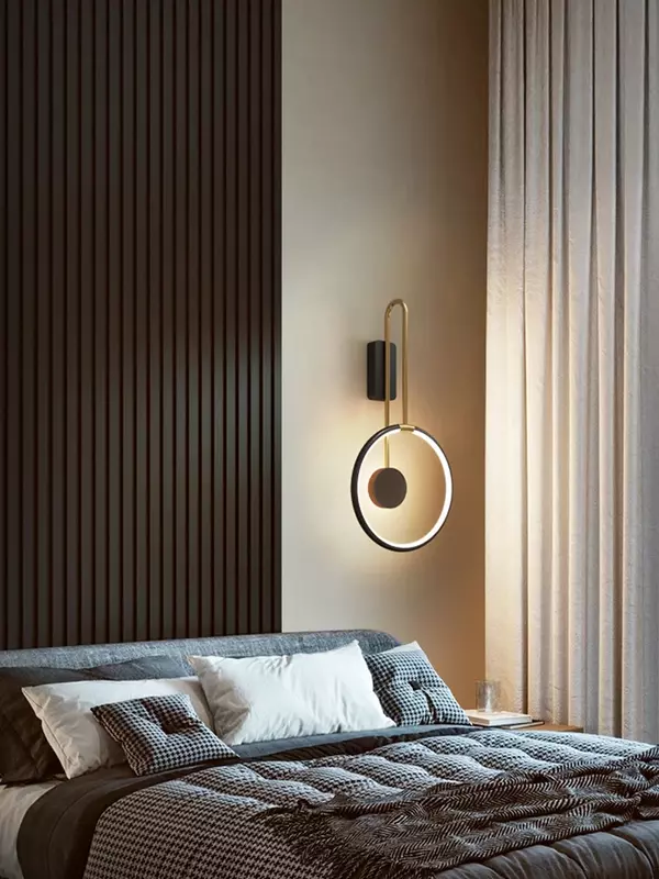 الشمال غرفة نوم السرير LED الجدار مصباح ، الحديثة مصمم غرفة المعيشة خلفية ، الممر الإبداعي ، الممر جدار ديكور ضوء