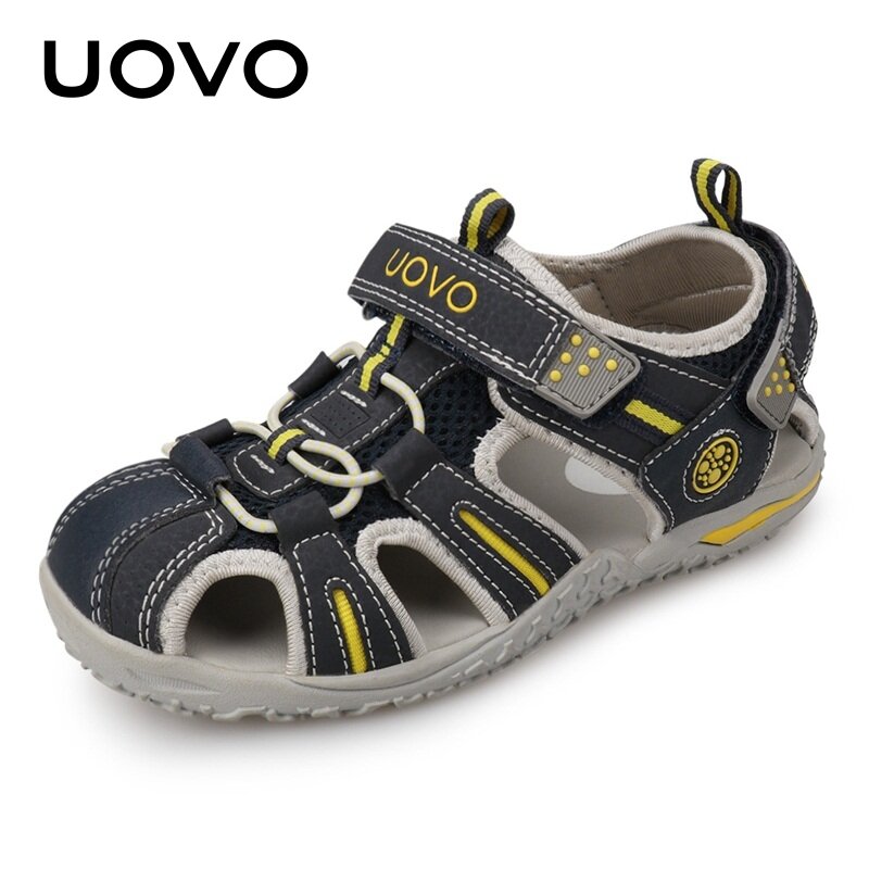 UOVO 브랜드 2024 여름 해변 신발, 발가락 폐쇄 유아 샌들, 어린이 패션 디자이너 신발, 소년 소녀 #24-38
