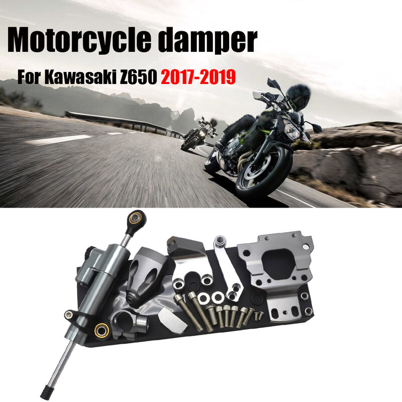 カワサキZ650,Z 650 2017 2018 2019,モーターサイクルアクセサリー,ストリートステアリングダンパー,取り付けキット,調整可能