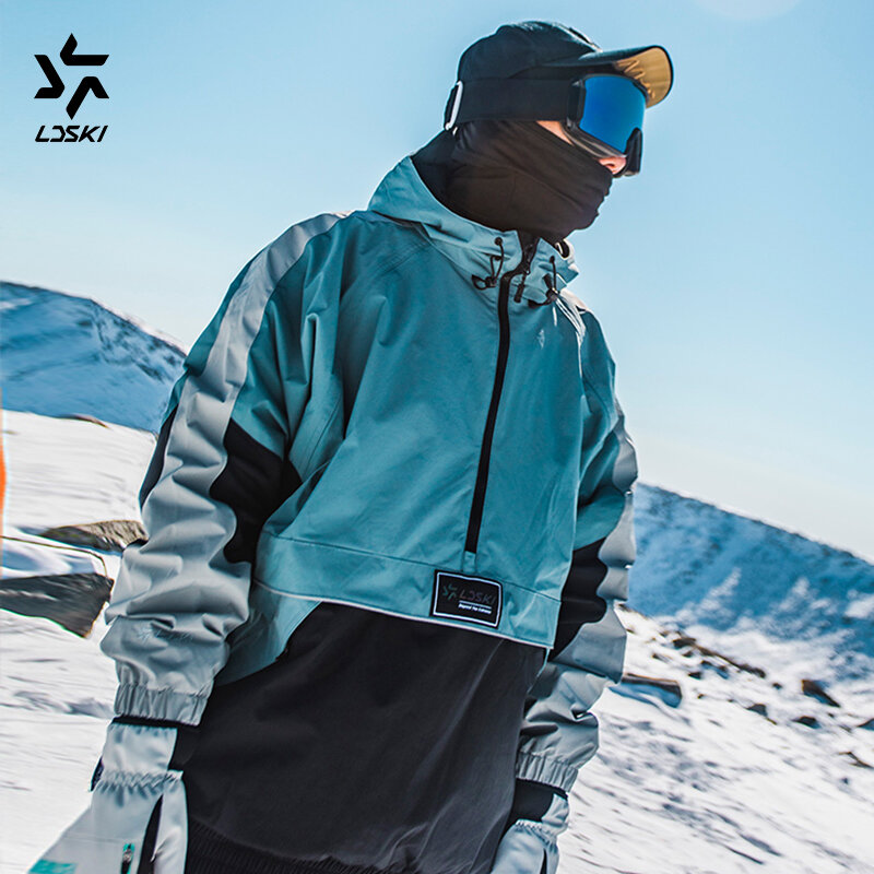 LDSKI التزلج السترات النساء الرجال مسجلة التماس مقاوم للماء الملابس الحرارية سترة واقية الشتاء الدافئة دعوى الثلوج معطف على الجليد ارتداء الرجعية