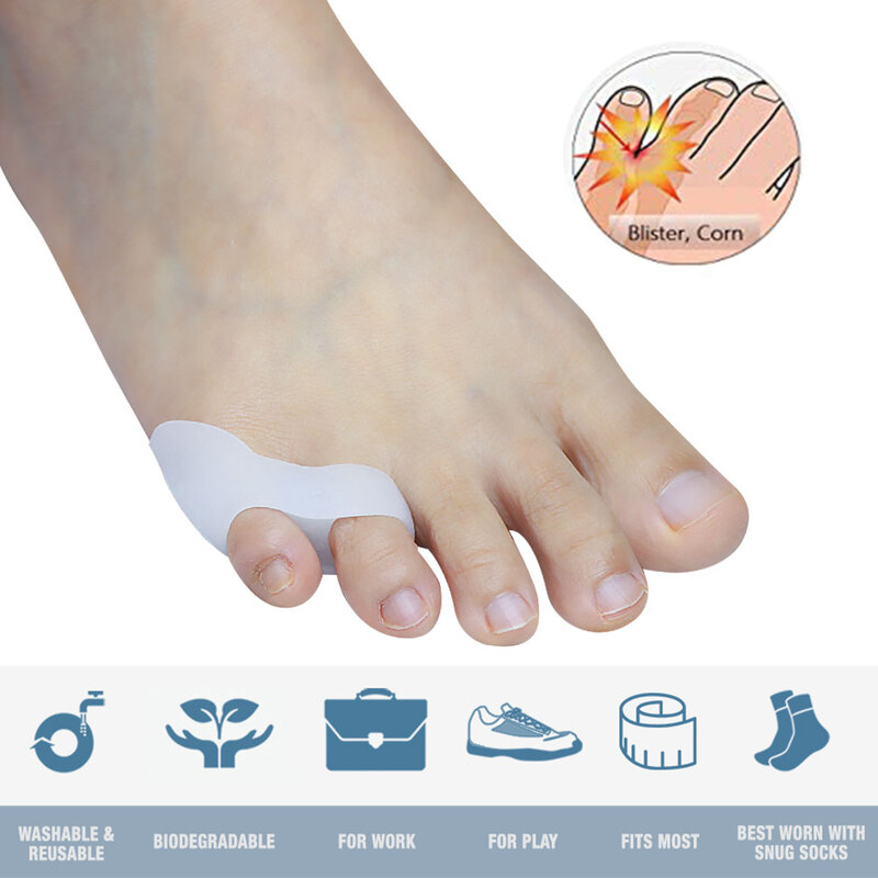 Pexmen-Little Toe Corrector para alívio da dor nos pés, Gel Pinky Toe Separator Spacer, Protector para calos e blisters, 2 pcs, 4 pcs, 10pcs