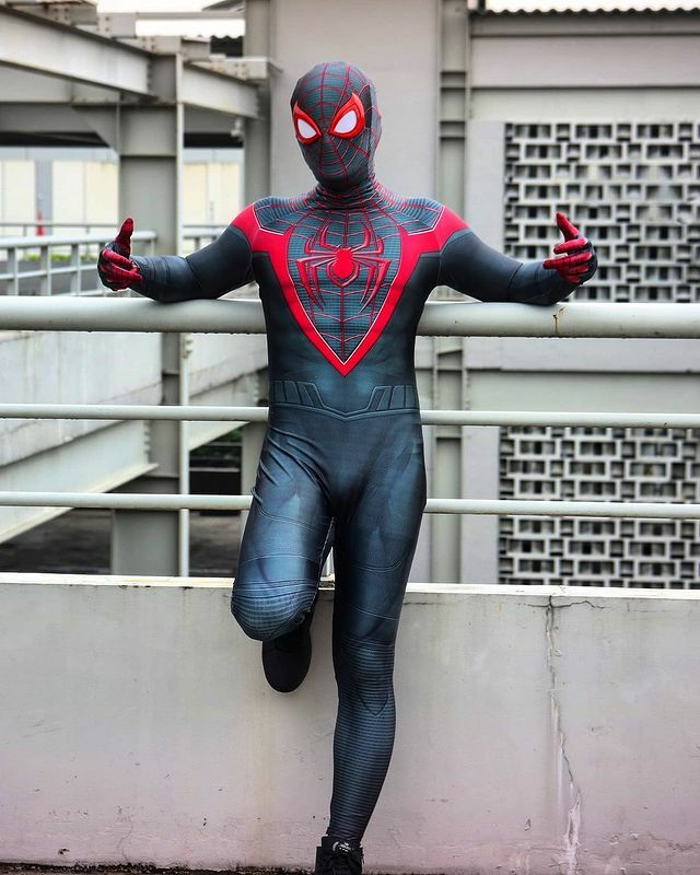 Spiderman Cosplay Costume para adultos e crianças, Miles Morales PS5, Peter Parker Super-herói, Bodysuit completo, Zentai, segunda pele, festa