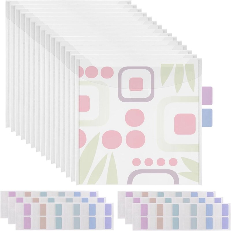50-Piece Scrapbook Paper Organizer, Reusable Storage Rack With 120 Sticky Index Tags For Scrapbook Paper Durable Easy To Use