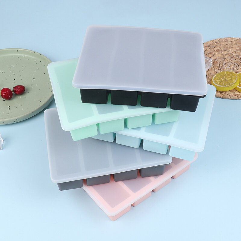 Cetakan kubus es panjang 4 kisi cetakan kubus es silikon dapat digunakan kembali cetakan kubus es bebas BPA cetakan es batu silikon kualitas makanan