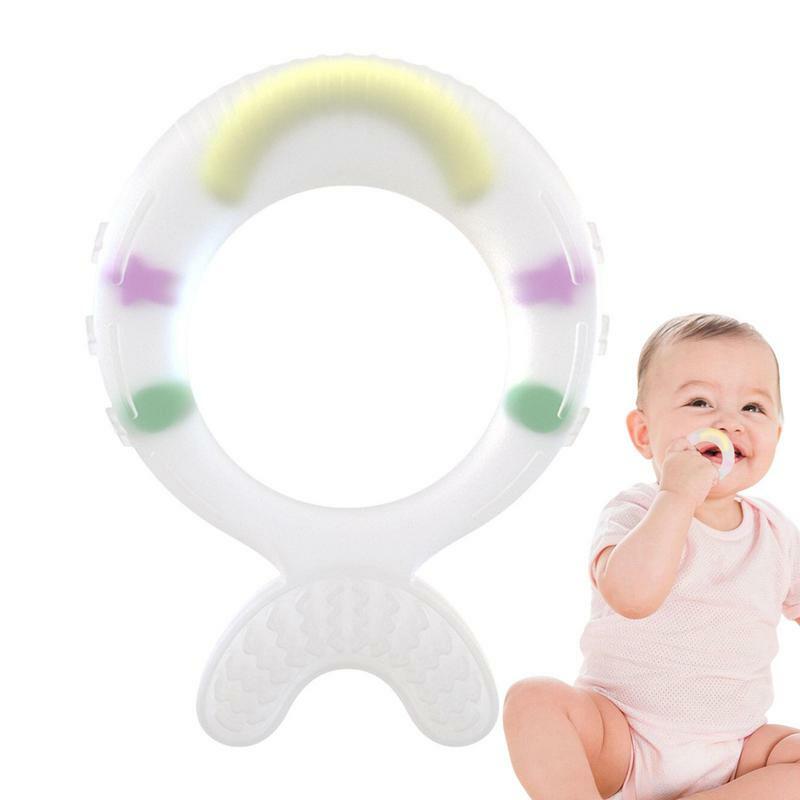 ของเล่นกัดซิลิโคนเคี้ยวนุ่มสำหรับกัด Relief ยางกัดของเล่นเคี้ยวง่ายต่อการจัดการการงอกของฟันสำหรับเด็กทารก