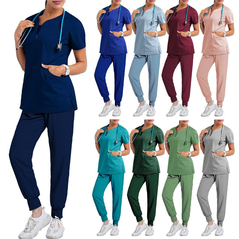 Uniforme de enfermera para mujer, uniforme médico, accesorios de enfermería, traje de cirugía quirúrgica clínica, ropa de trabajo