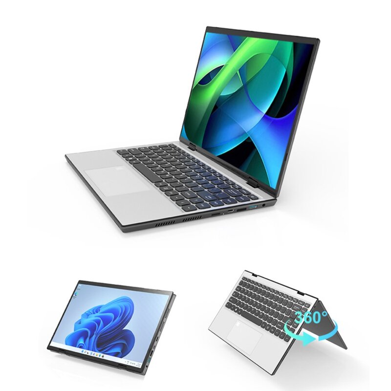 ラップトップ360 ° フリップ折りたたみ式、Windows 11、HD、14インチ、2.2kタッチスクリーン、16GB RAM、1テラバイトssdパッドおよびノートブック、2-in-1、intel n95、セールのノートパソコン