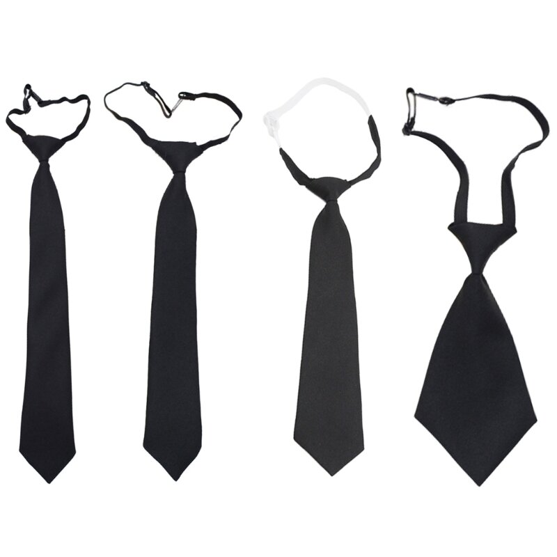 Y166 nastolatki studenci koszula krawat męski zapięcie na klips leniwy mundur odpinane obroże odpinane krawaty akcesoria