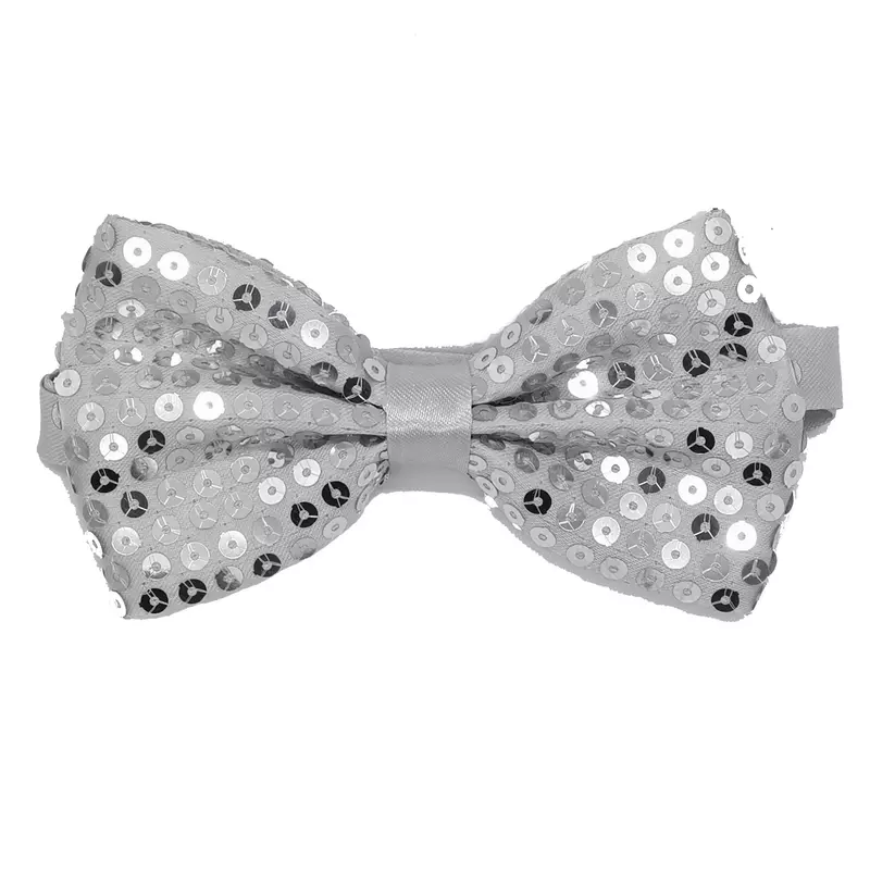 Sequin Bead Necktie Bow Solid Color Tie Reflective Patch Bowtie Stage Performance Magic Performance Party Clothing Accessories