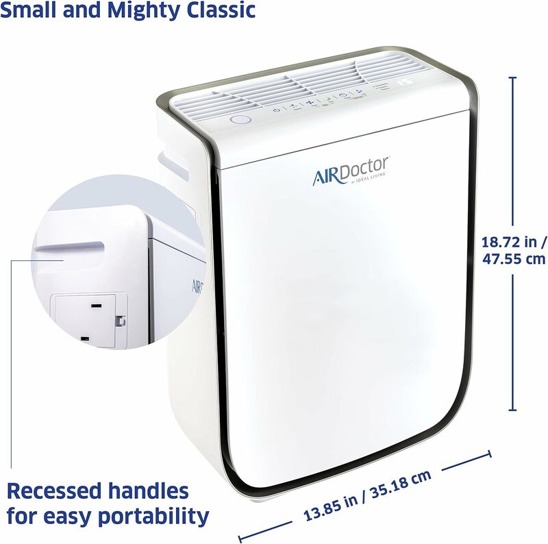 AIRDOCTOR 2000 pembersih udara untuk kamar kecil & sedang dan kamar tidur kecil. 3 tahap penyaringan dengan pra-filter, UltraHEPA
