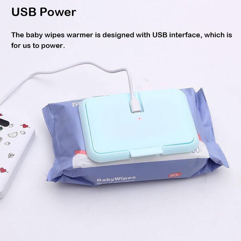 Baby Wipes Warmer Solid Color USB Thermal Heater Heating Box Accessories