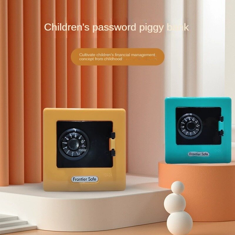 Custodia per soldi per bambini simulazione cassetta di sicurezza serratura codificata moneta scatola di immagazzinaggio per il risparmio di contanti per regali per bambini ornamenti per la casa