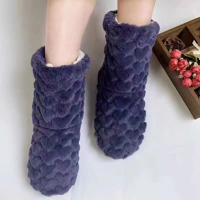 Зимние женские тапочки, зимняя обувь для пар, носки для пола, взрослые Нескользящие утепленные бархатные домашние танцевальные высокие теплые тапочки