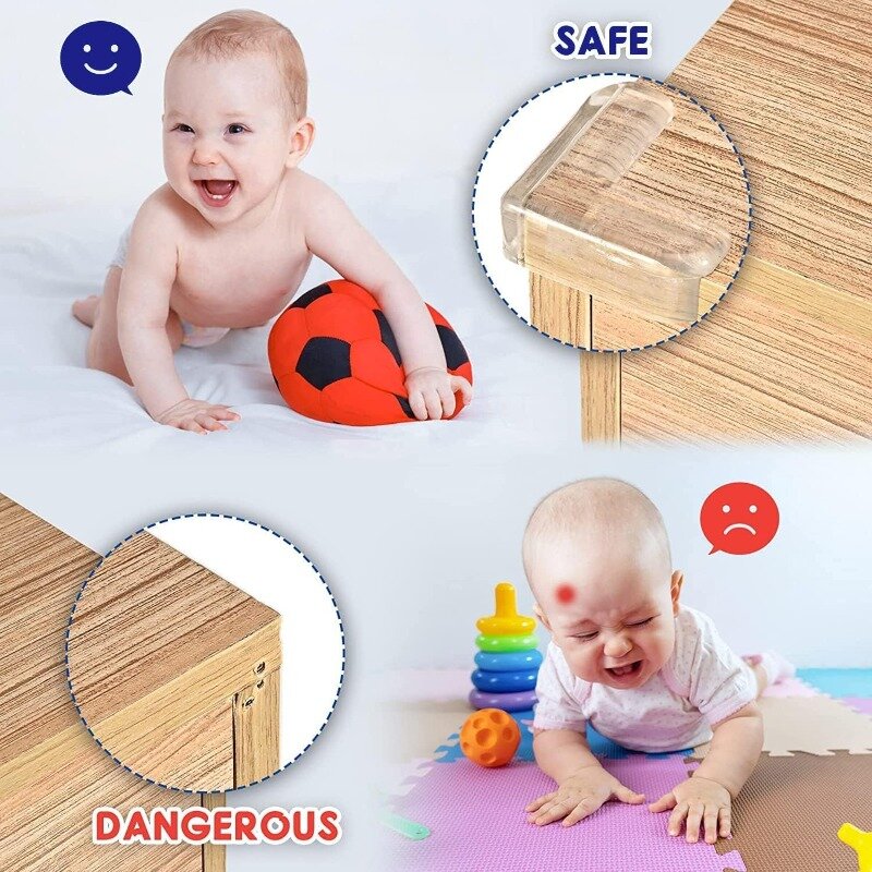 Protectores de esquina de mesa para Muebles de bebé, protectores de borde anticolisión transparentes para niños, cubiertas de borde de mesa de seguridad para bebés